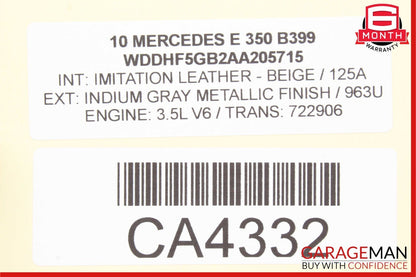 10-13 Mercedes W212 E350 Front or Rear Right Exterior Door Handle Indium Gray