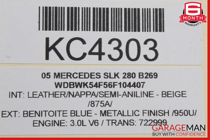 05-11 Mercedes R171 SLK280 SLK350 Front Right Side Door Lock Latch Actuator OEM