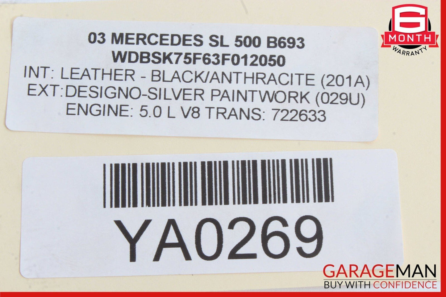 03-06 Mercedes R230 SL500 SL55 AMG Under Seat Control Module Right Side OEM