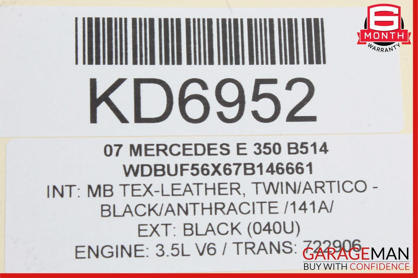 06-09 Mercedes W211 E350 CLK350 SLK350 Left Cylinder Head Cover 2720161205 OEM