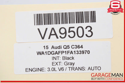 13-17 Audi Q5 SQ5 Front Engine Upper Slam Panel Cover Black 8R0807081A OEM