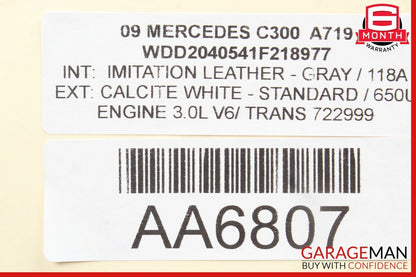 08-11 Mercedes W204 C350 Right Side Exterior Door Handle Front or Rear White