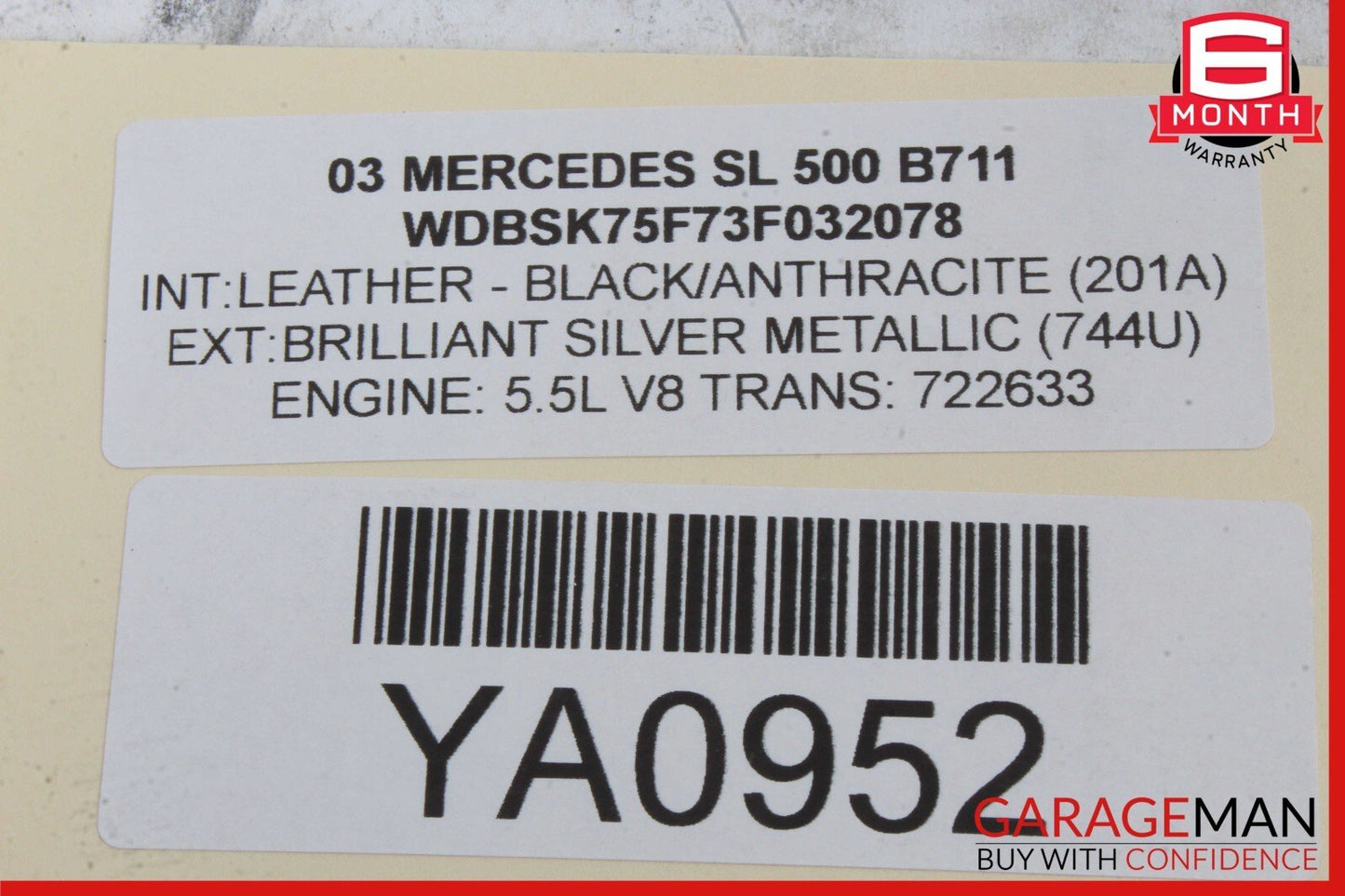 03-12 Mercedes R230 SL500 SL550 SL65 AMG Rear SAM Fuse Box Relay Module OEM