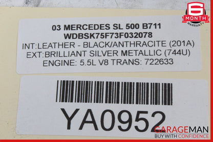 03-12 Mercedes R230 SL500 SL550 SL65 AMG Rear SAM Fuse Box Relay Module OEM