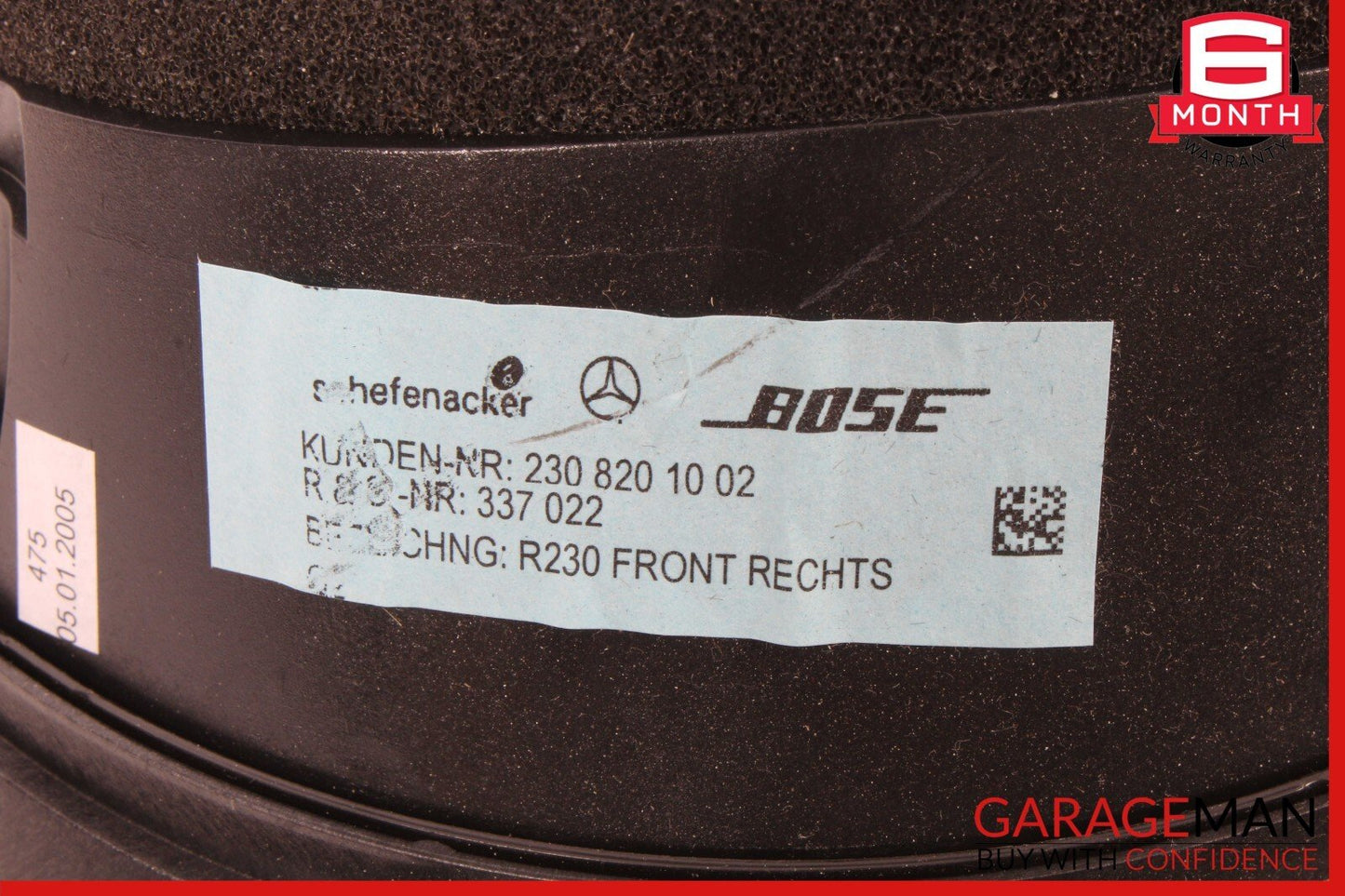 03-08 Mercedes R230 SL500 SL55 Right Side Door Audio Speakers Bose