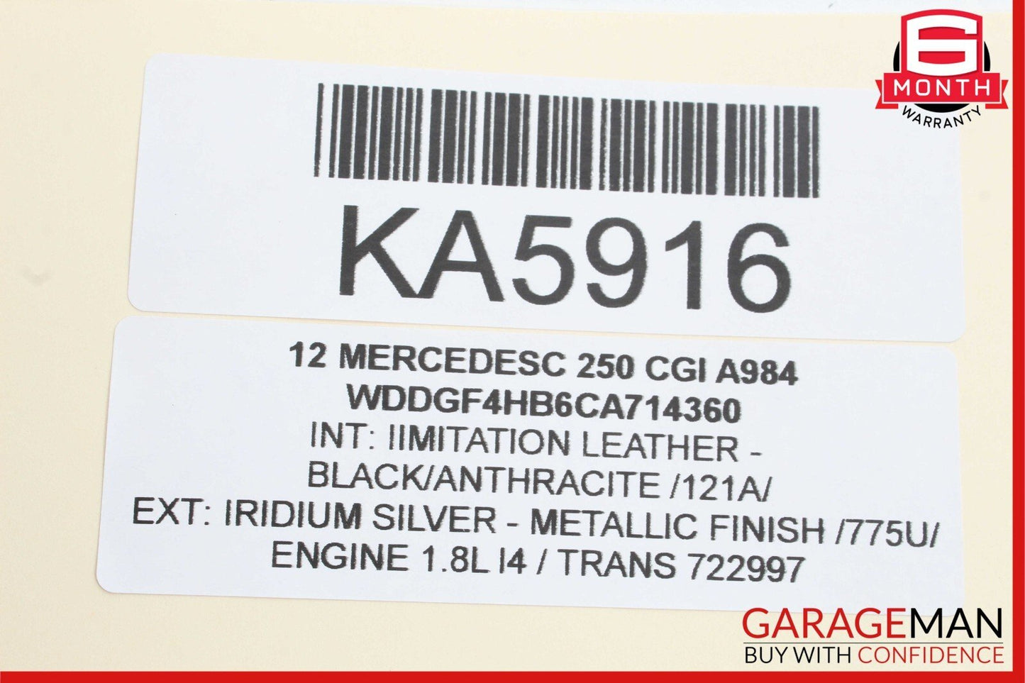 08-17 Mercedes W204 C250 C350 Trunk Lid Latch Lock Actuator 2047500185 OEM