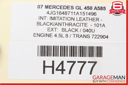 06-12 Mercedes GL450 Rear Right 3rd Third Row Seatbelt Retractor Black