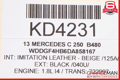 08-14 Mercedes W204 C300 C250 Front Top Upper Rear View Mirror Assy Beige OEM