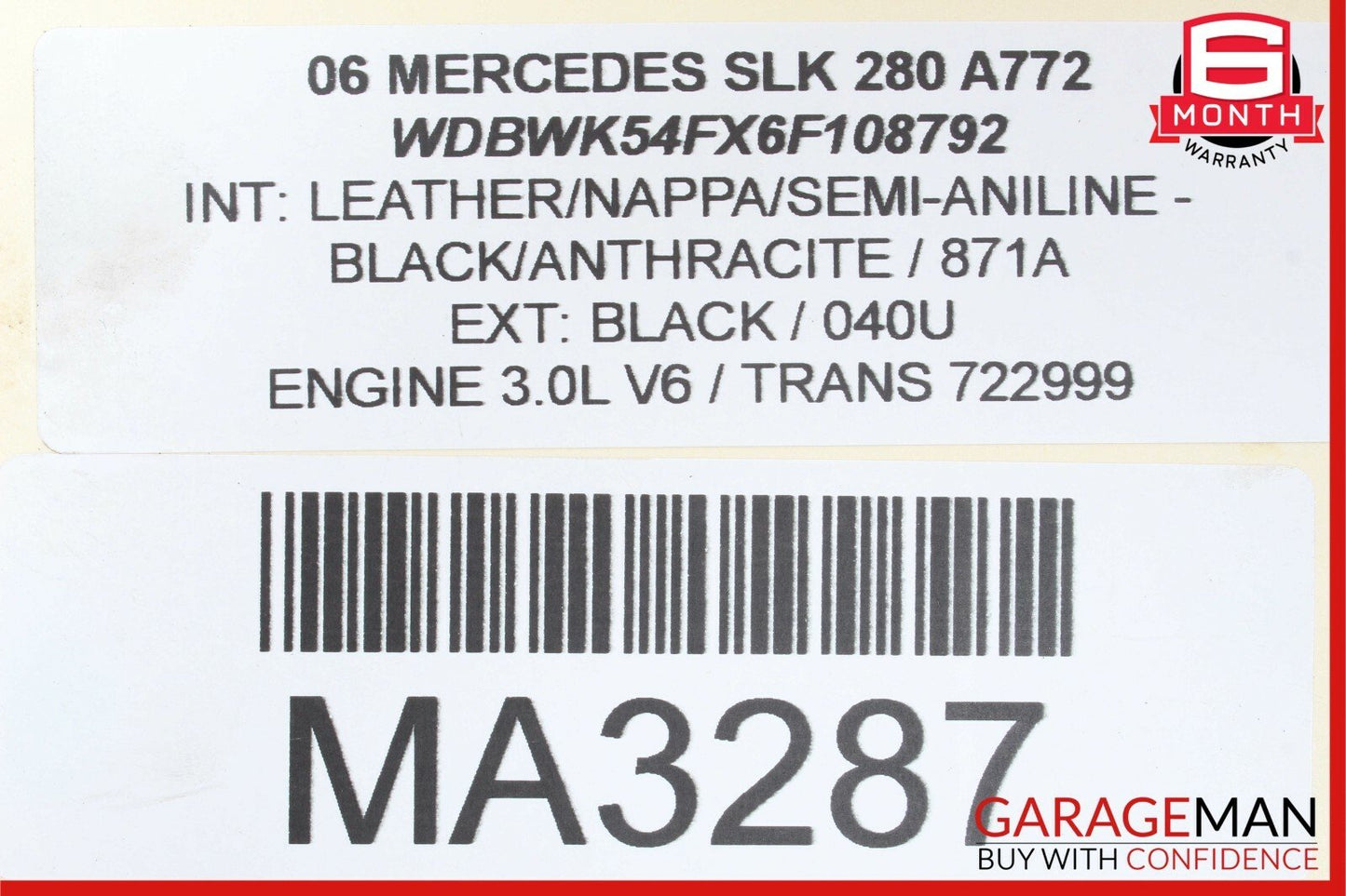 05-11 Mercedes R171 SLK350 SLK55 Power Brake Booster Master Cylinder Reservoir