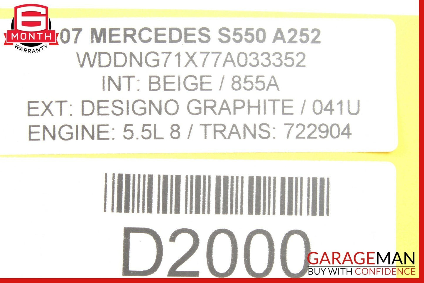 07-13 Mercedes W221 S550 S600 S63 AMG Rear Left Or Right Window Control Switch