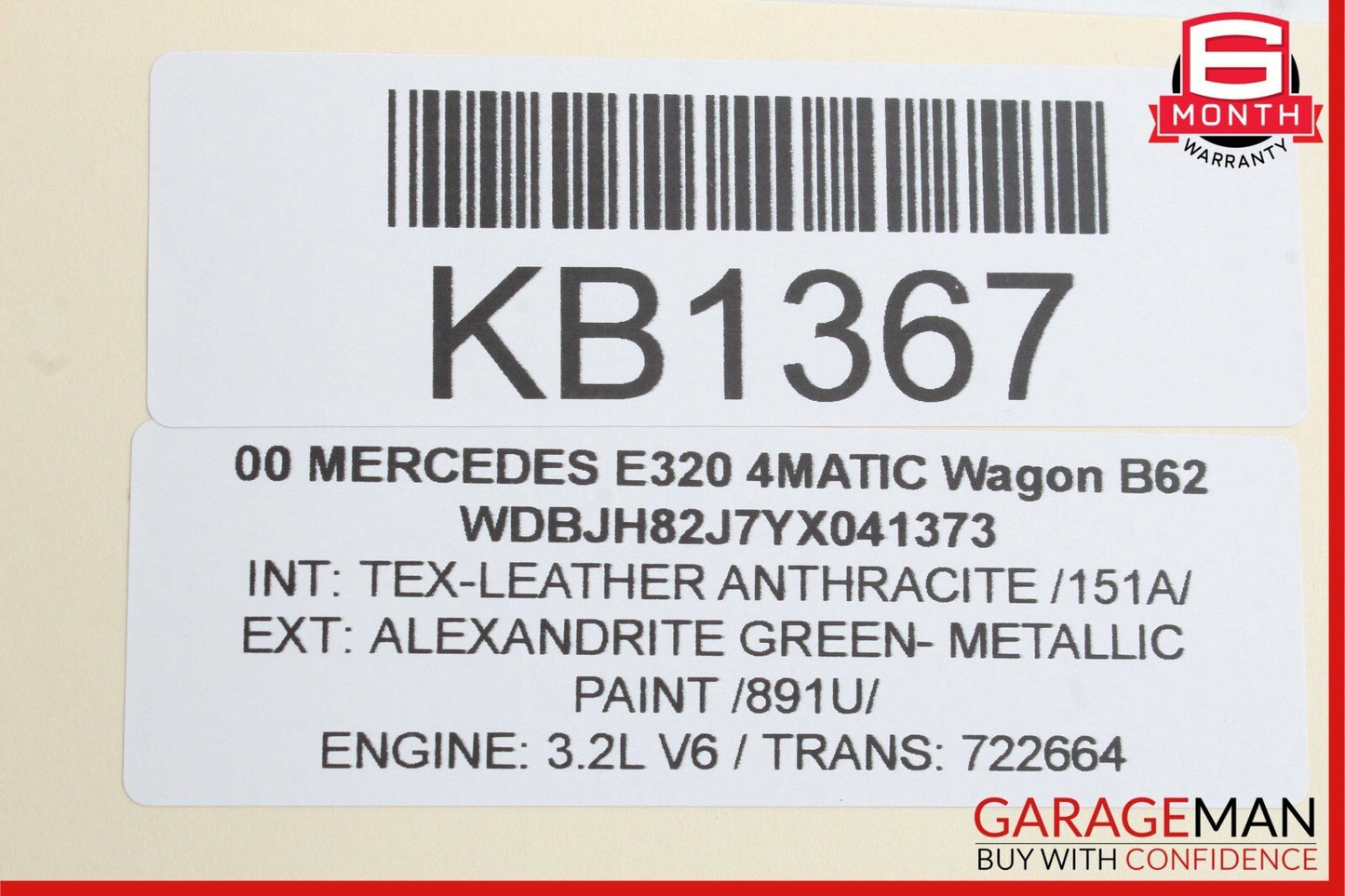 98-03 Mercedes W210 E320 Wagon Trunk Tailgate Glass Wiper Motor 2108207542 OEM