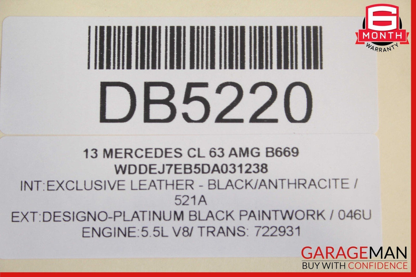 08-14 Mercedes W216 CL63 AMG Front Right Side Interior Door Panel Assy Brown