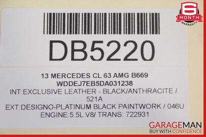 08-14 Mercedes W216 CL63 AMG Front Right Side Interior Door Panel Assy Brown