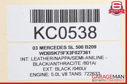 03-08 Mercedes R230 SL500 Front Right Side Convertible Top Latch Catch Lock OEM