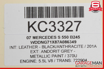 07-13 Mercedes W221 S550 Rear Right Side Keyless Go Door Lock Latch Actuator