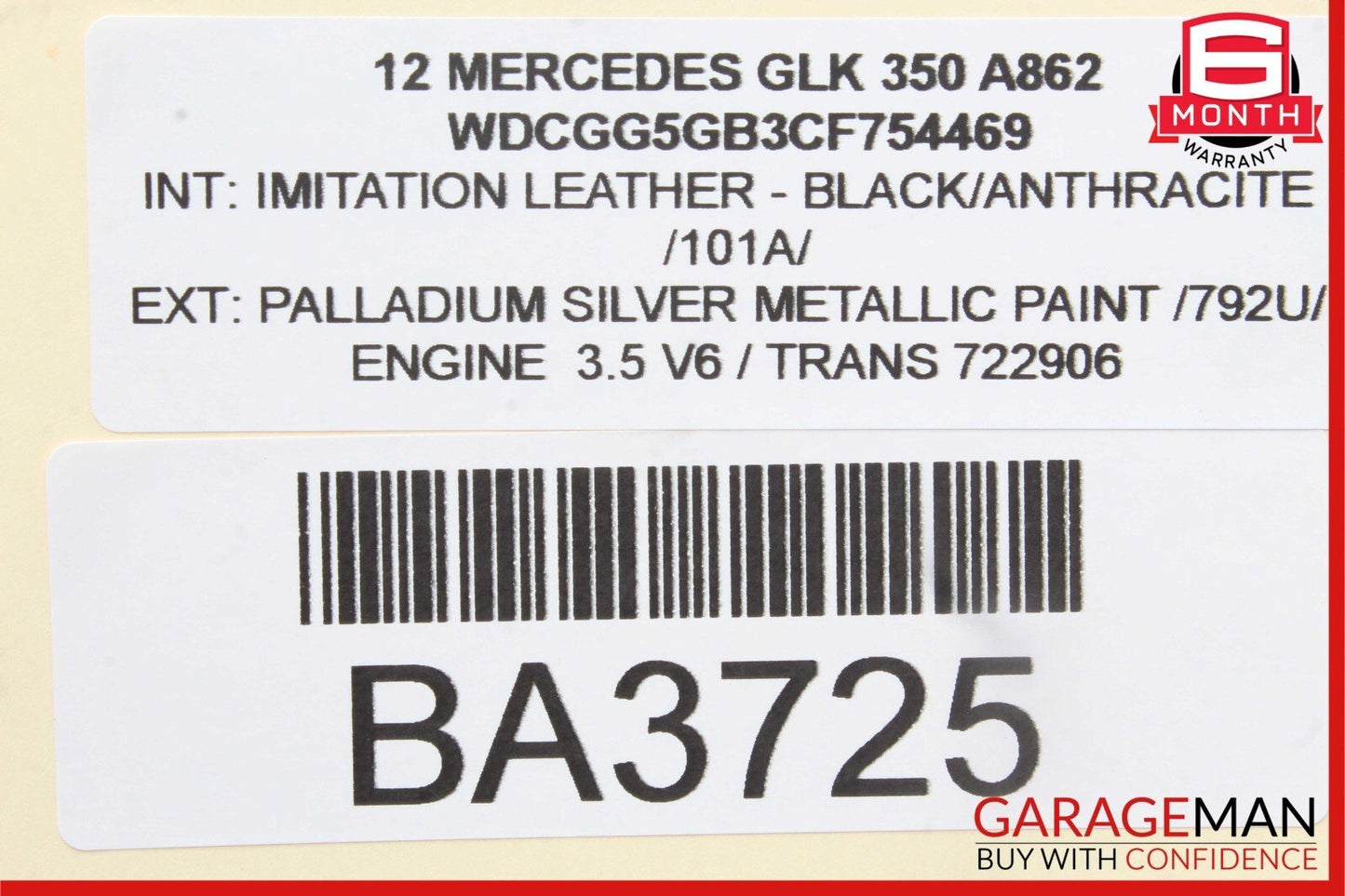 08-16 Mercedes GLK350 C300 E350 Rear Right Side Door Window Regulator Motor Unit