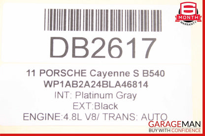 11-17 Porsche Cayenne 958 Rear Left Driver Side Interior Door Panel Assy Grey