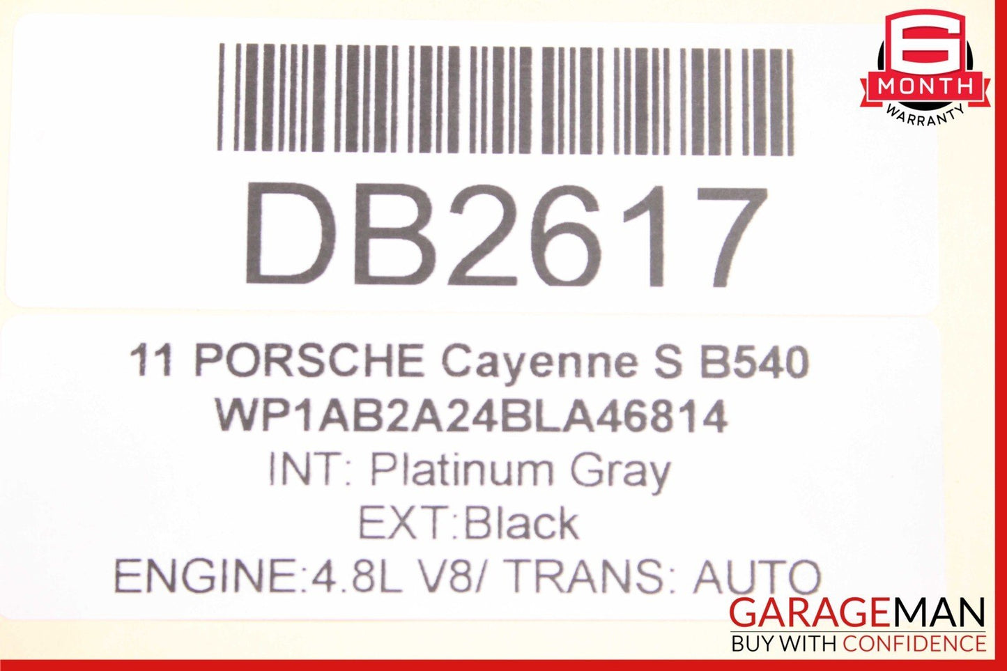11-17 Porsche Cayenne 958 Rear Left Driver Side Interior Door Panel Assy Grey