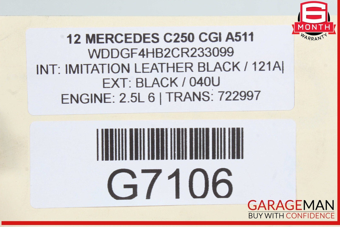 12-15 Mercedes W204 C250 SLK250 1.8L Intercooler Air Cooler Radiator M271 OEM