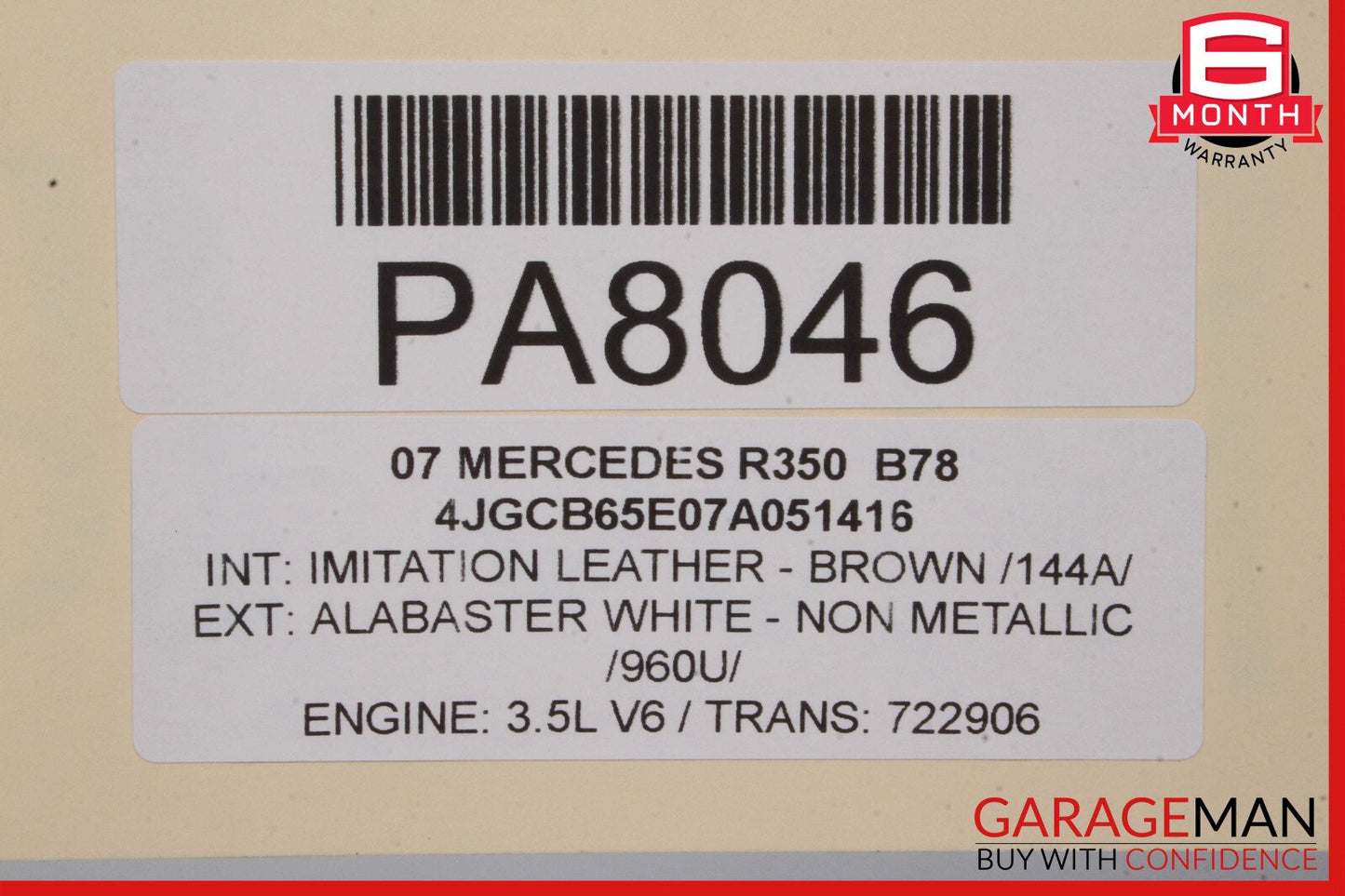 06-10 Mercedes W251 R500 R350 R320 Front Reinforcement Bar Radiator Support OEM