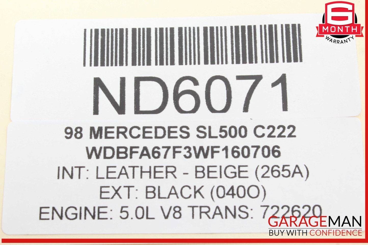 94-02 Mercedes R129 SL500 SL600 Front Left Driver Side Exterior Door Handle OEM