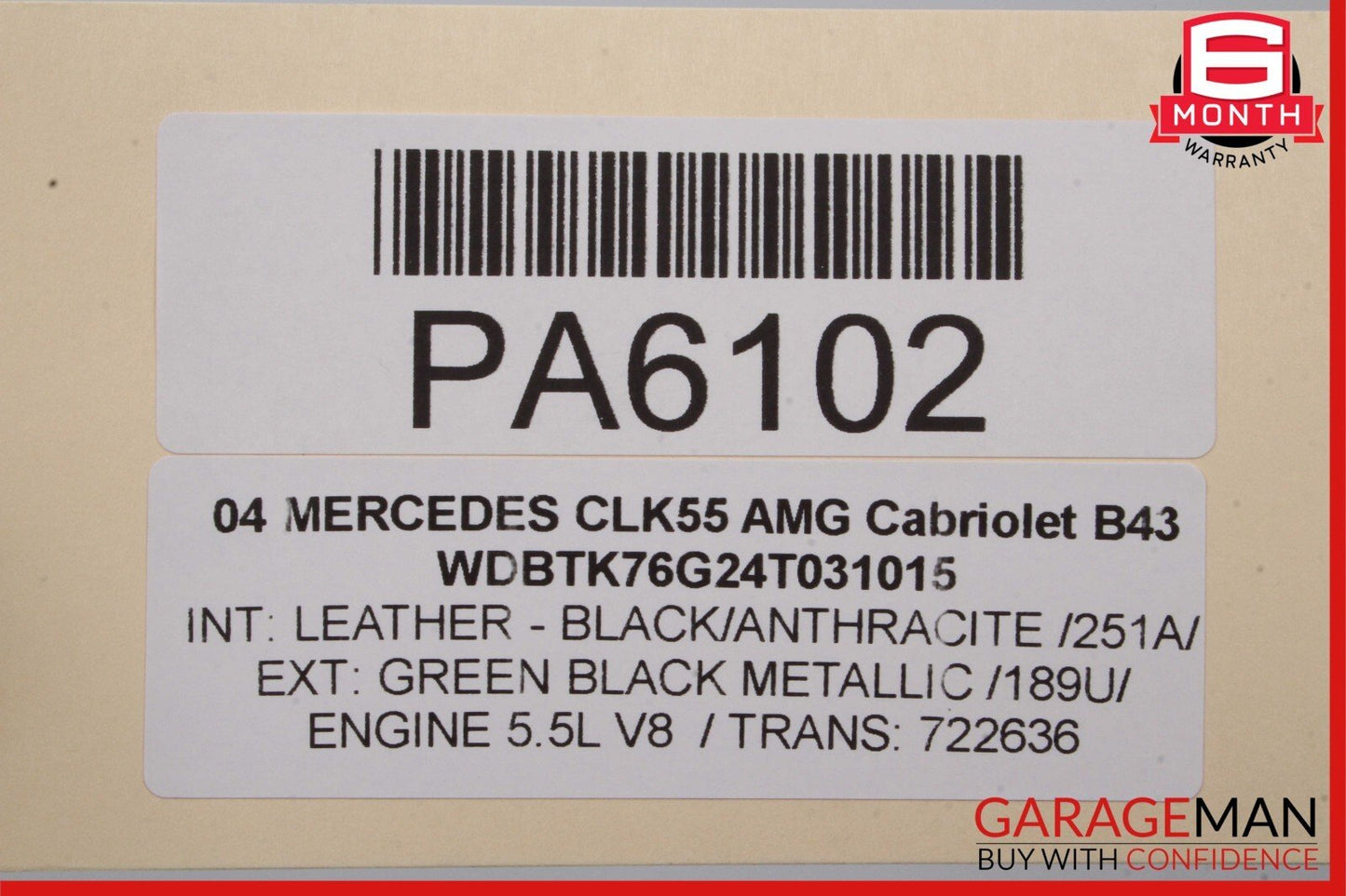 03-06 Mercedes W209 CLK55 AMG Front Right Side Interior Door Trim Panel Cover