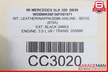 05-11 Mercedes R171 SLK350 Front Right Side Interior Door Panel Trim Cover OEM