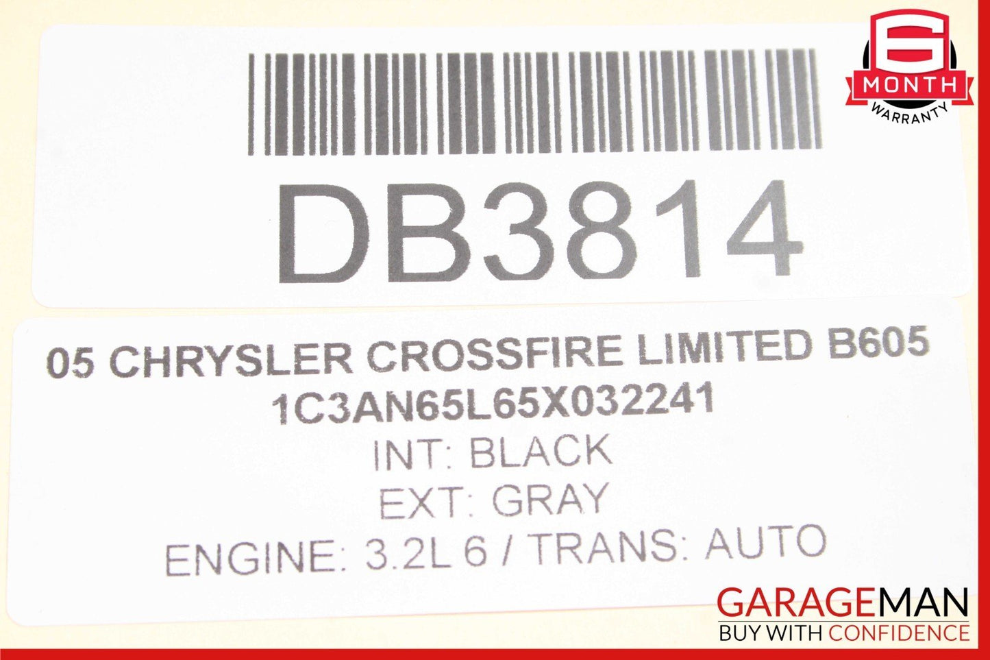 05-08 Chrysler Crossfire Convertible Rear Soft Top Tonneau Shell Cover Panel OEM