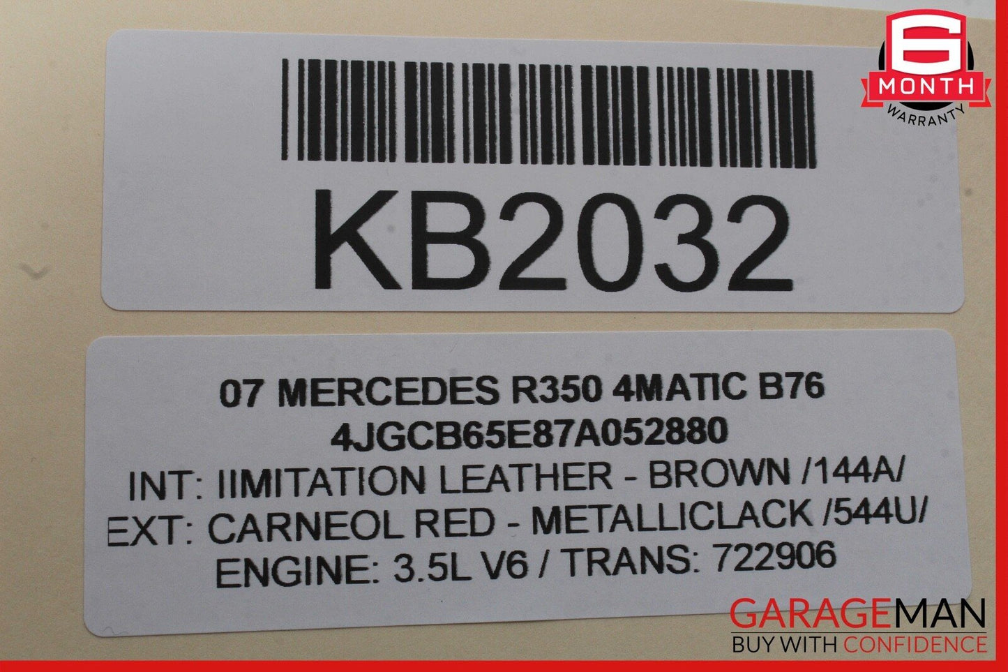 06-13 Mercedes W251 R350 4MATIC Rear Left Side Door Window Regulator Motor OEM