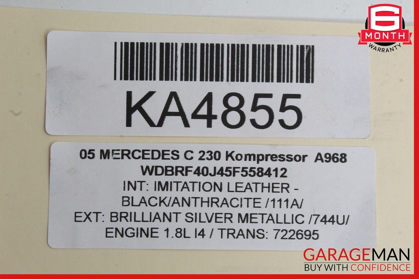 01-07 Mercedes W203 C230 Rear Right Seat Belt Seatbelt Retractor Black OEM