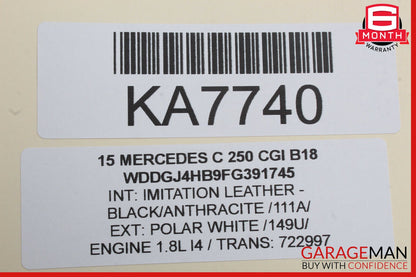 12-15 Mercedes W204 C250 C300 C350 Rear Fuse Relay Box Module 2049060305 OEM