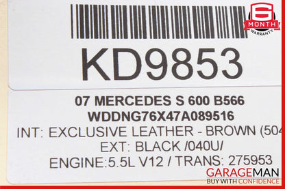 07-09 Mercedes W221 S550 S600 Front Left Side Mirror Door Rear View Black