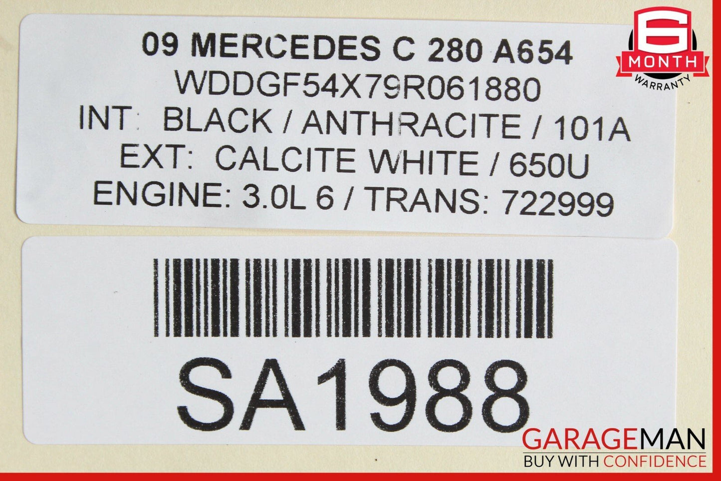 06-11 Mercedes W204 C280 SLK280 RWD 7G Automatic Transmission 722.999 182k