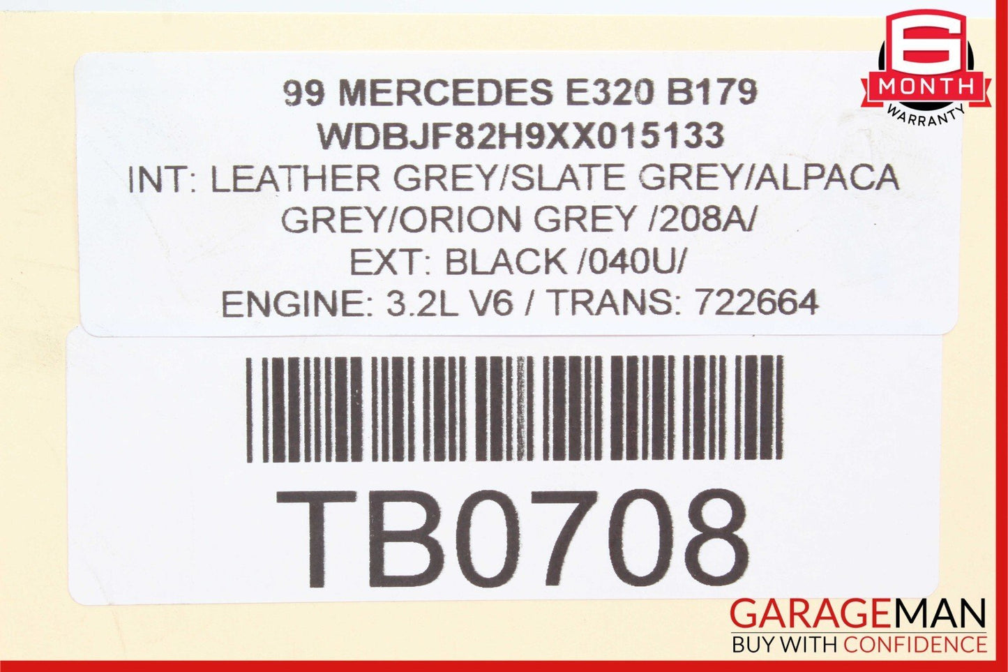 98-00 Mercedes W210 E320 CLK320 Fuel Injector Injection Rail w/ Fuel Injectors