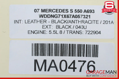 07-14 Mercedes S450 S550 CL550 A/C AC Heater Climate Temperature Control Switch