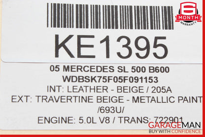 03-12 Mercedes R230 SL500 SL550 SL55 AMG Door Control Module Right Side OEM