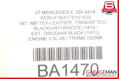 06-09 Mercedes W211 E350 E550 CLS550 4 Spoke Steering Wheel Leather Black OEM