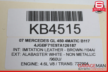 03-09 Mercedes X164 GL450 4MATIC Sirius Satellite Radio Receiver Module Unit OEM