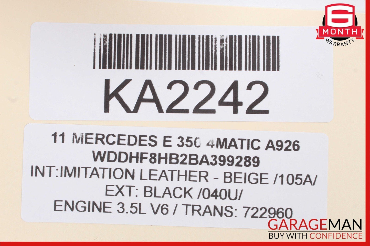 10-13 Mercedes W212 E350 Rear Right Exterior Door Handle Black OEM