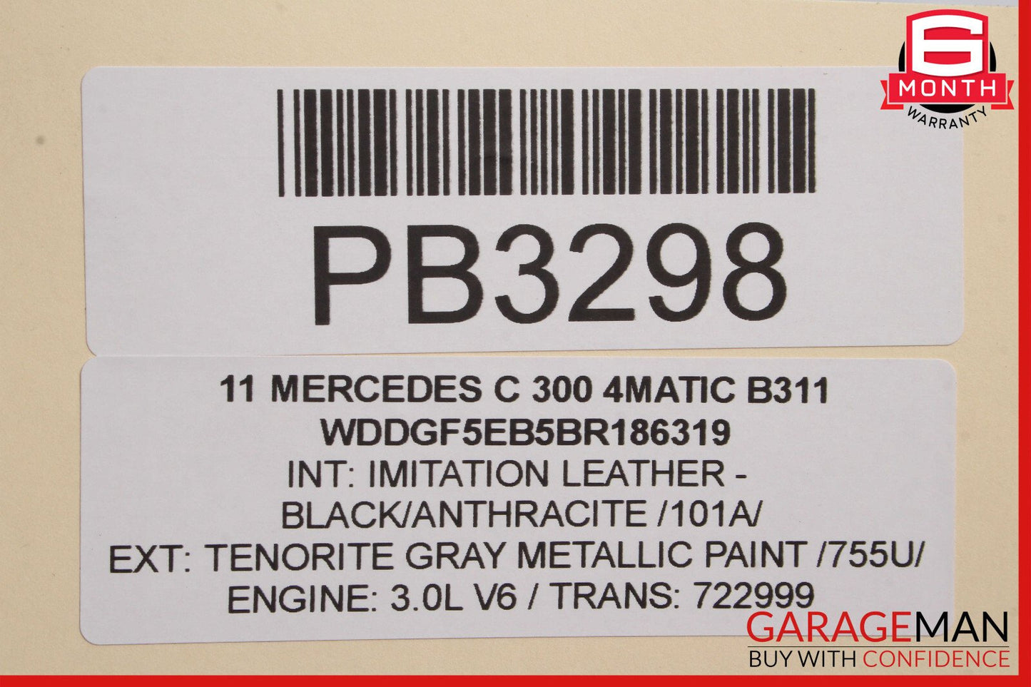 08-14 Mercedes W204 C300 C350 Rear Left Side Interior Door Panel Assembly OEM