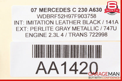 01-07 Mercedes W203 C230 C55 AMG Rear Right Passenger Door Lock Latch Actuator