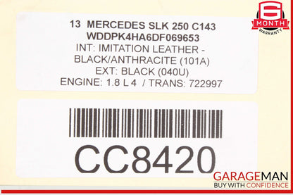 12-15 Mercedes R172 SLK250 1.8L Rear Differential Diff Axle Carrier 3.07 OEM