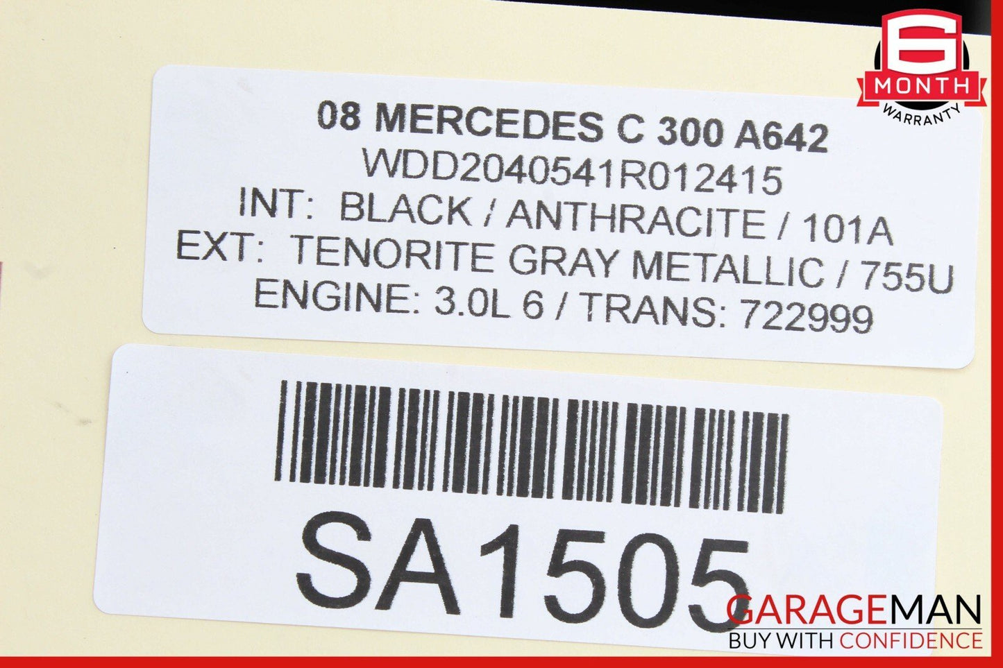 08-11 Mercedes W204 C250 C300 AMG Sport Bumper Left Fog Light Grille Grill OEM