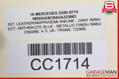 14-17 Mercedes W222 S550 S500 Rear Right Side Interior Door Panel Cover Gray
