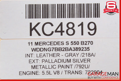 07-13 Mercedes W221 S550 S600 Rear Left Side Exterior Door Handle Keyless Go OEM