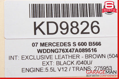 07-13 Mercedes W221 S550 S400 S65 Rear Right Door Window Regulator Motor Unit