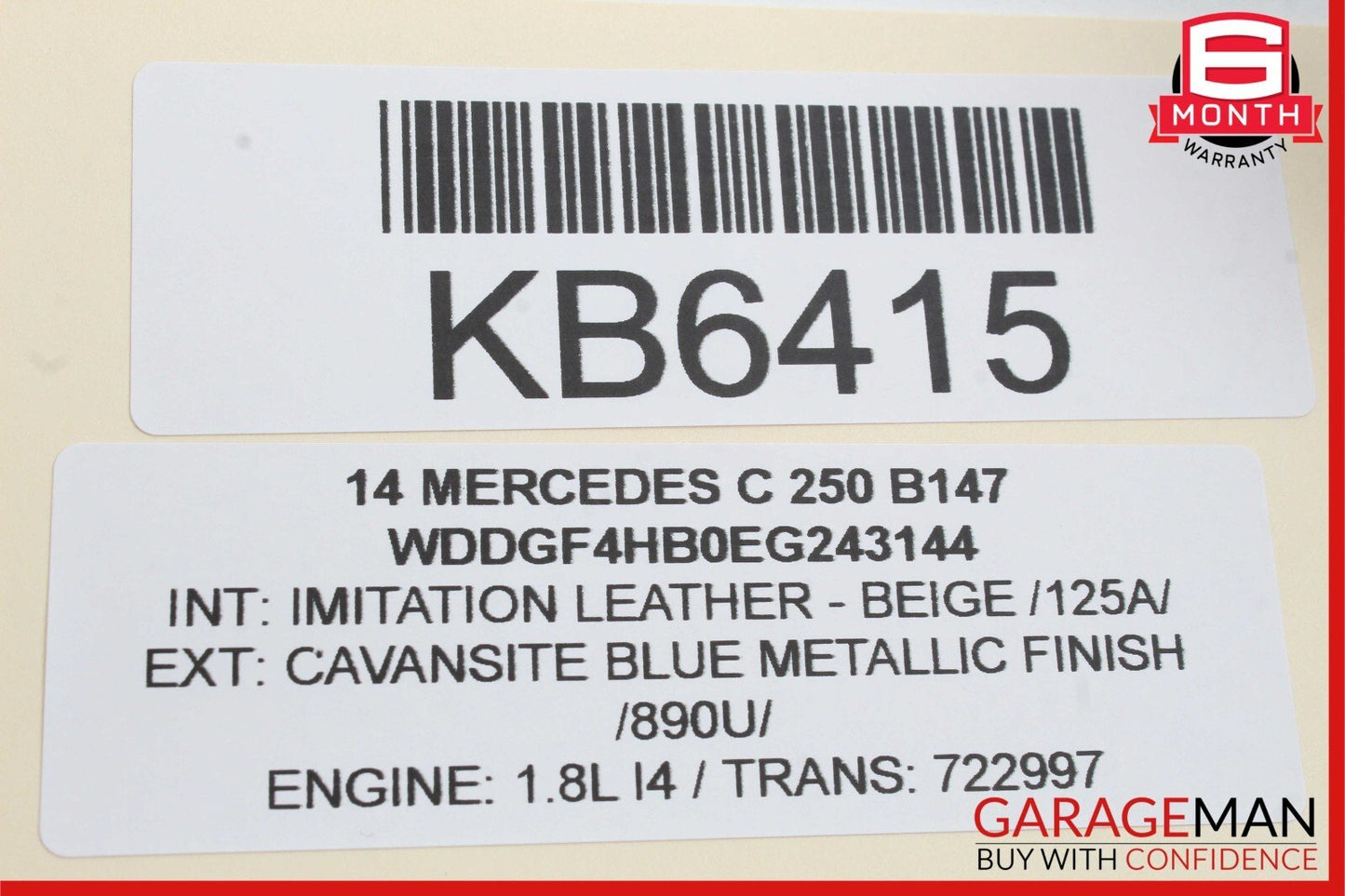 08-18 Mercedes C250 C300 CLA250 Rear Left or Right Door Audio Sound Speaker