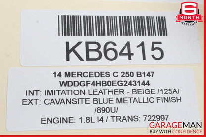 08-18 Mercedes C250 C300 CLA250 Rear Left or Right Door Audio Sound Speaker