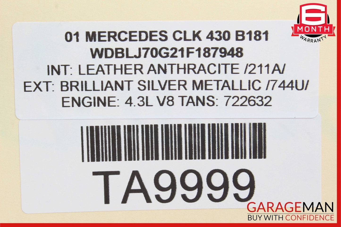 Mercedes W209 CLK550 CLK500 Rear Right or Left Side Lower Thrust Control Arm OEM