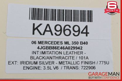 06-12 Mercedes W164 ML350 R350 Rear Left Side Exterior Door Handle Silver OEM
